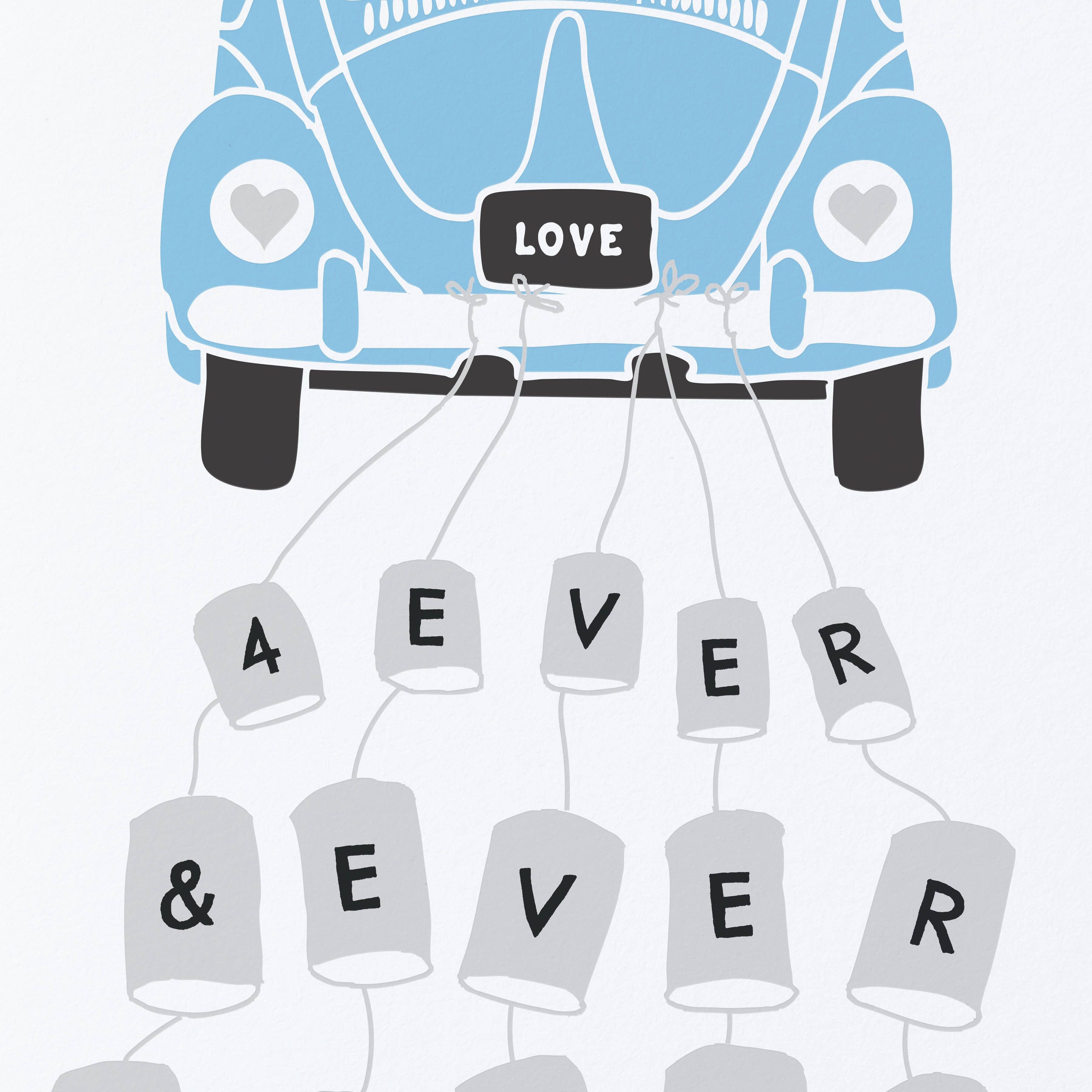 Forever and Ever Foil Wedding Card