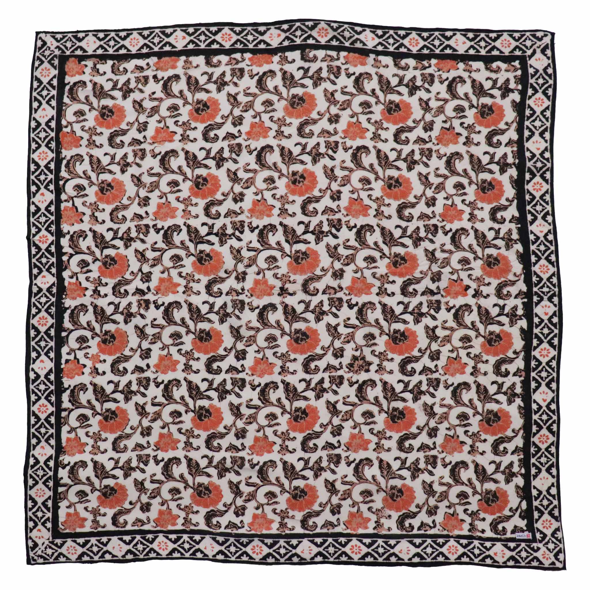 Hand Dyed Batik Bandana, 100% Soft Cotton, Citrus Noir