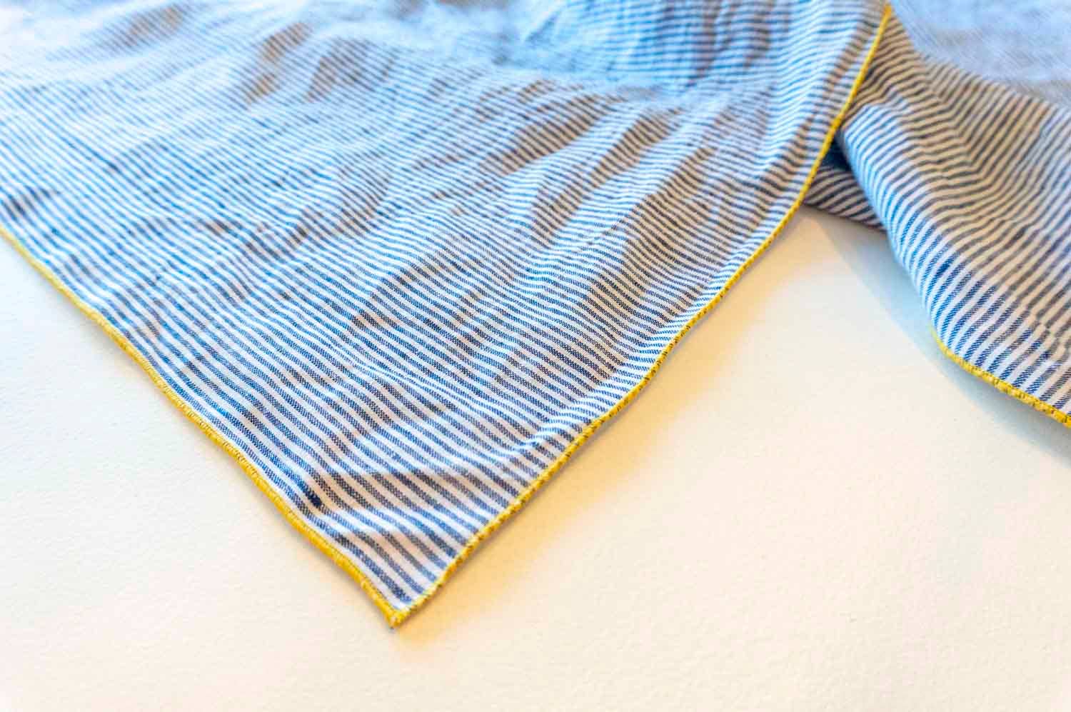 100% Linen - Blue French Pinstripe Tablecloth
