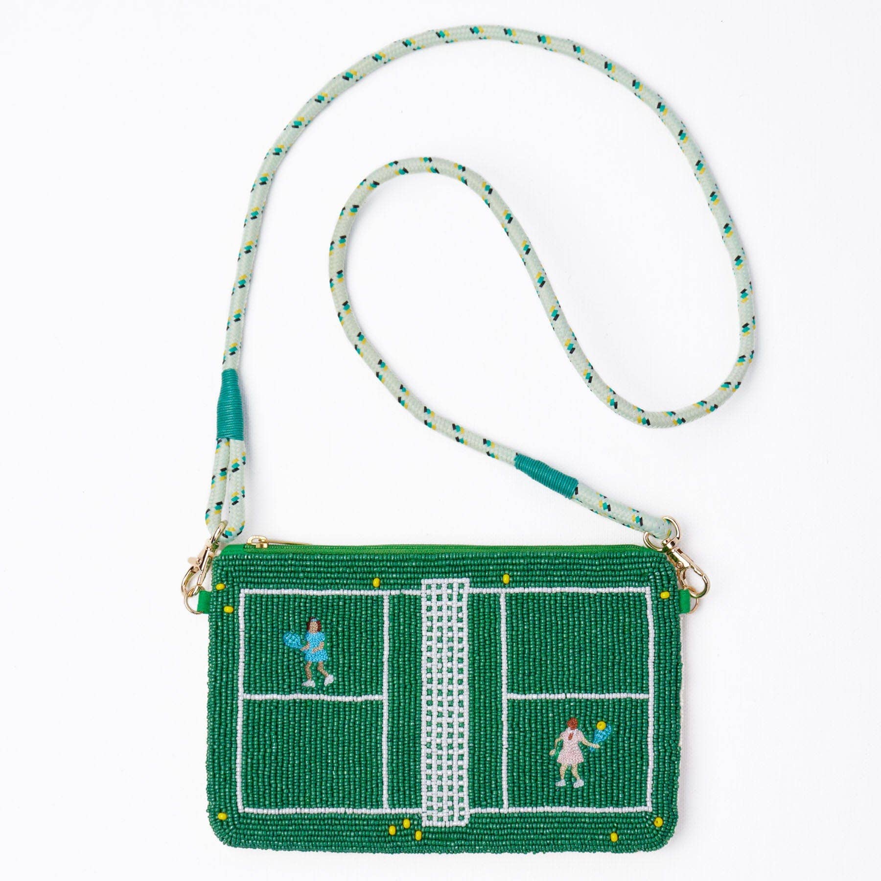 Leila Seed Bead Clutch With Strap