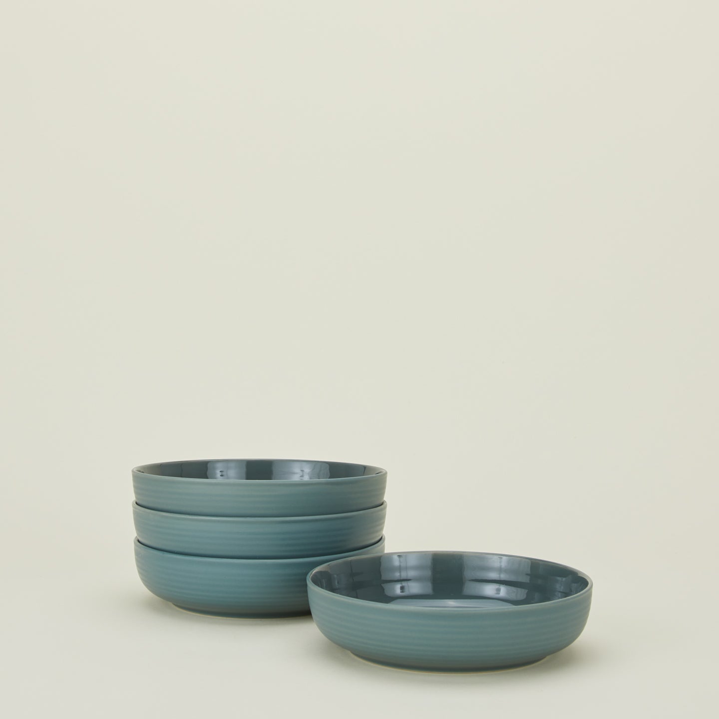 ESSENTIAL LOW BOWL - SET OF 4, PEACOCK