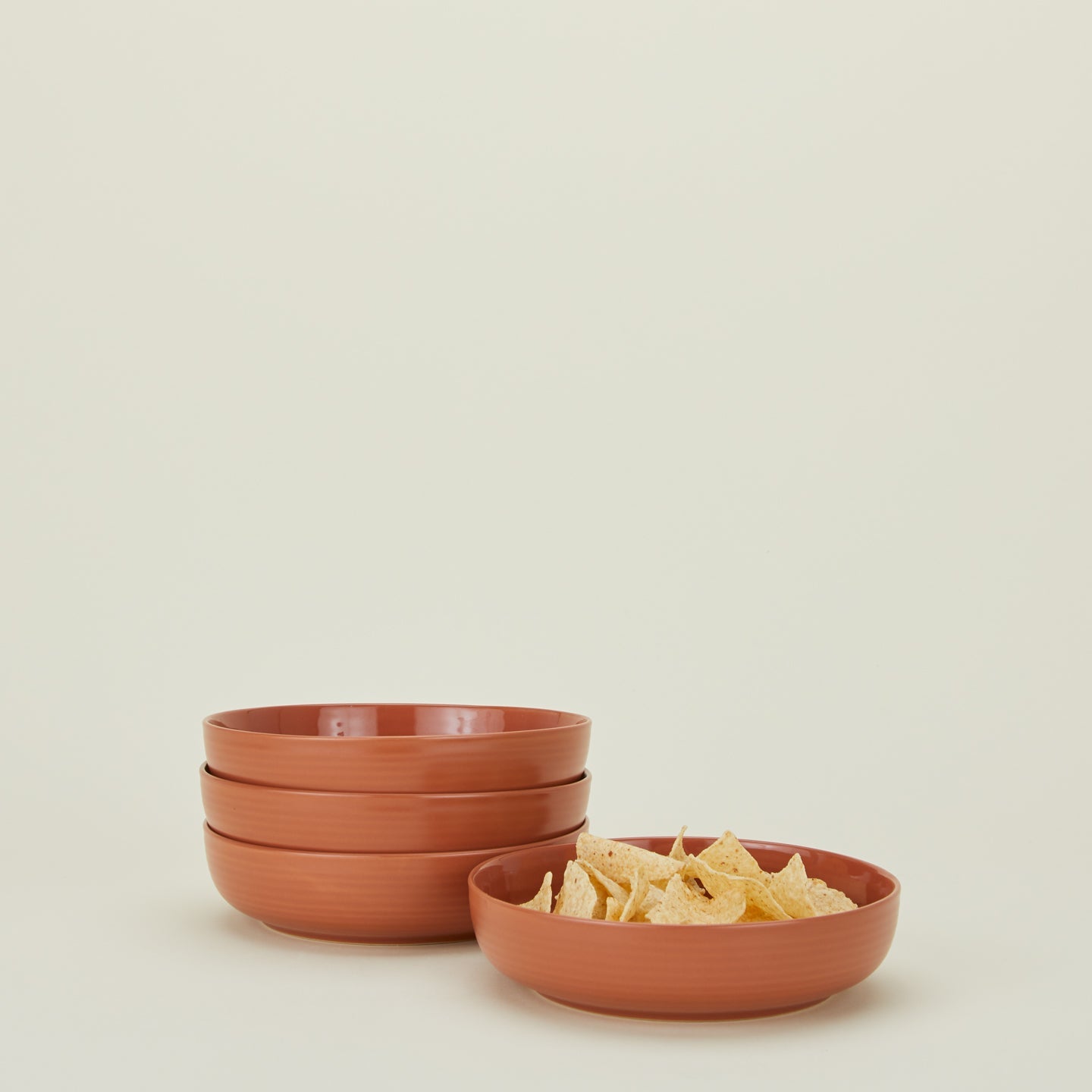 ESSENTIAL LOW BOWL - SET OF 4, TERRACOTTA