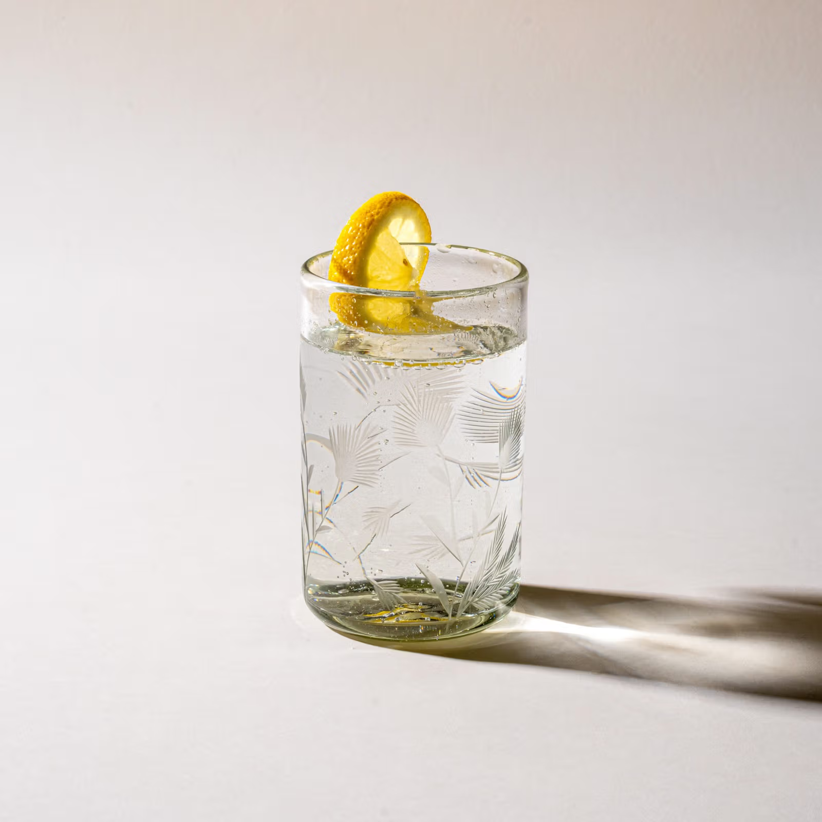 Etched Thistle Recycled Glass Tumbler