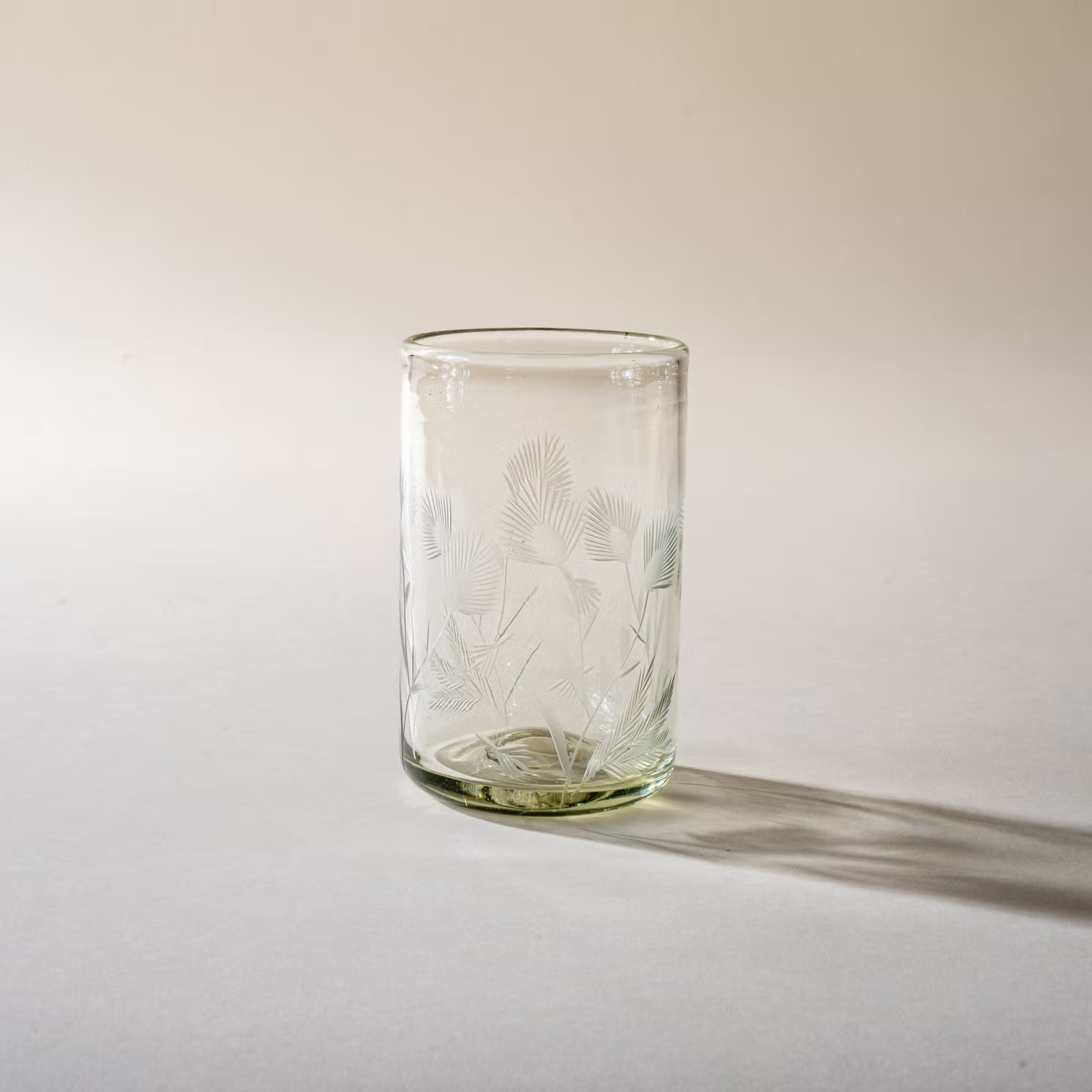 Etched Thistle Recycled Glass Tumbler