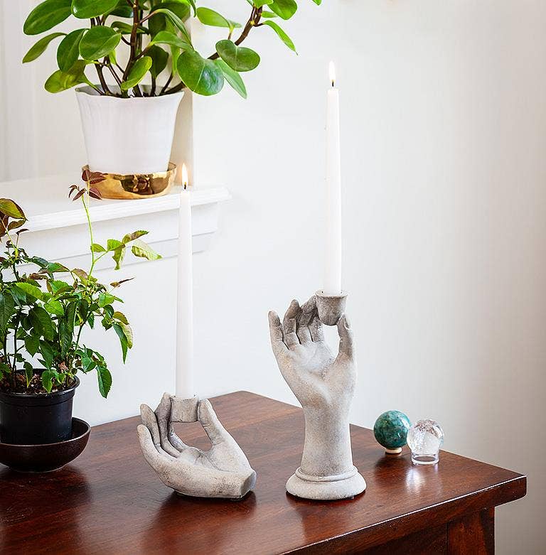 Tall Dainty Hand Taper Holder