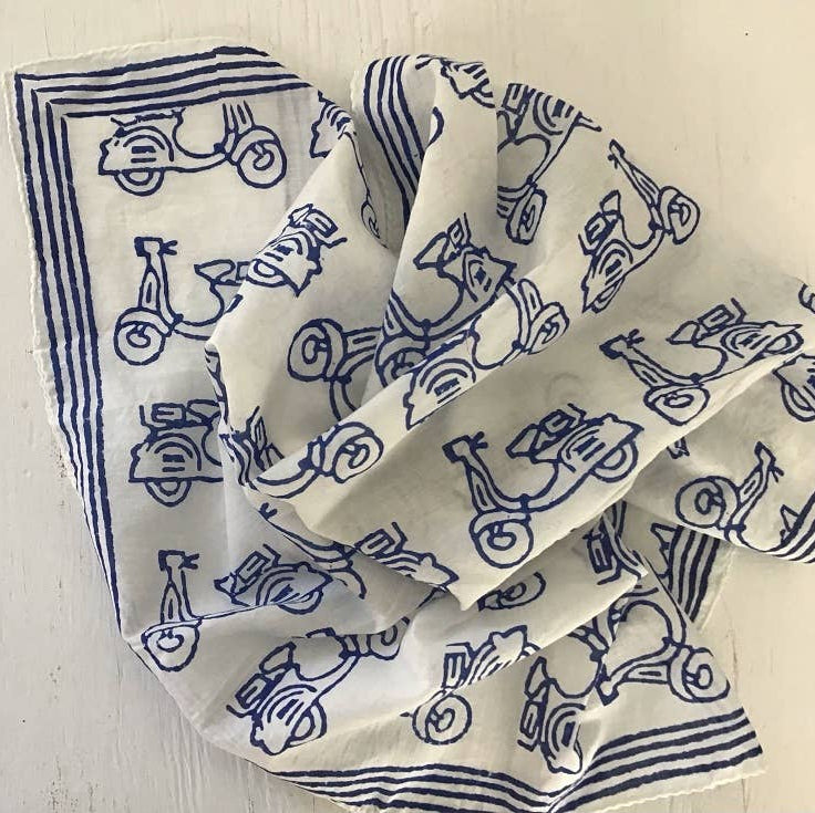 Scarf 22" Sq. Scooter Blue