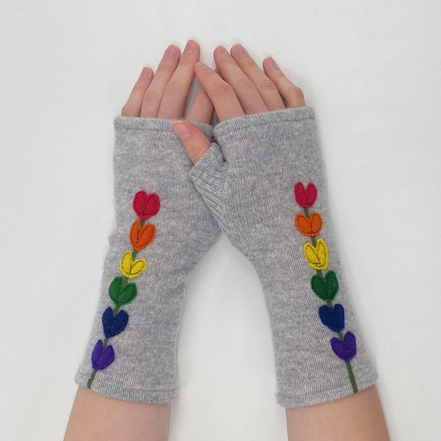 Fingerless Cashmere Gloves-Lupine