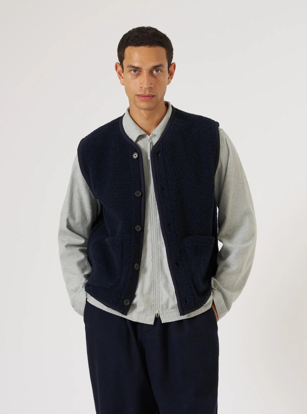 Universal Works Alvar Fleece Lancaster Gilet