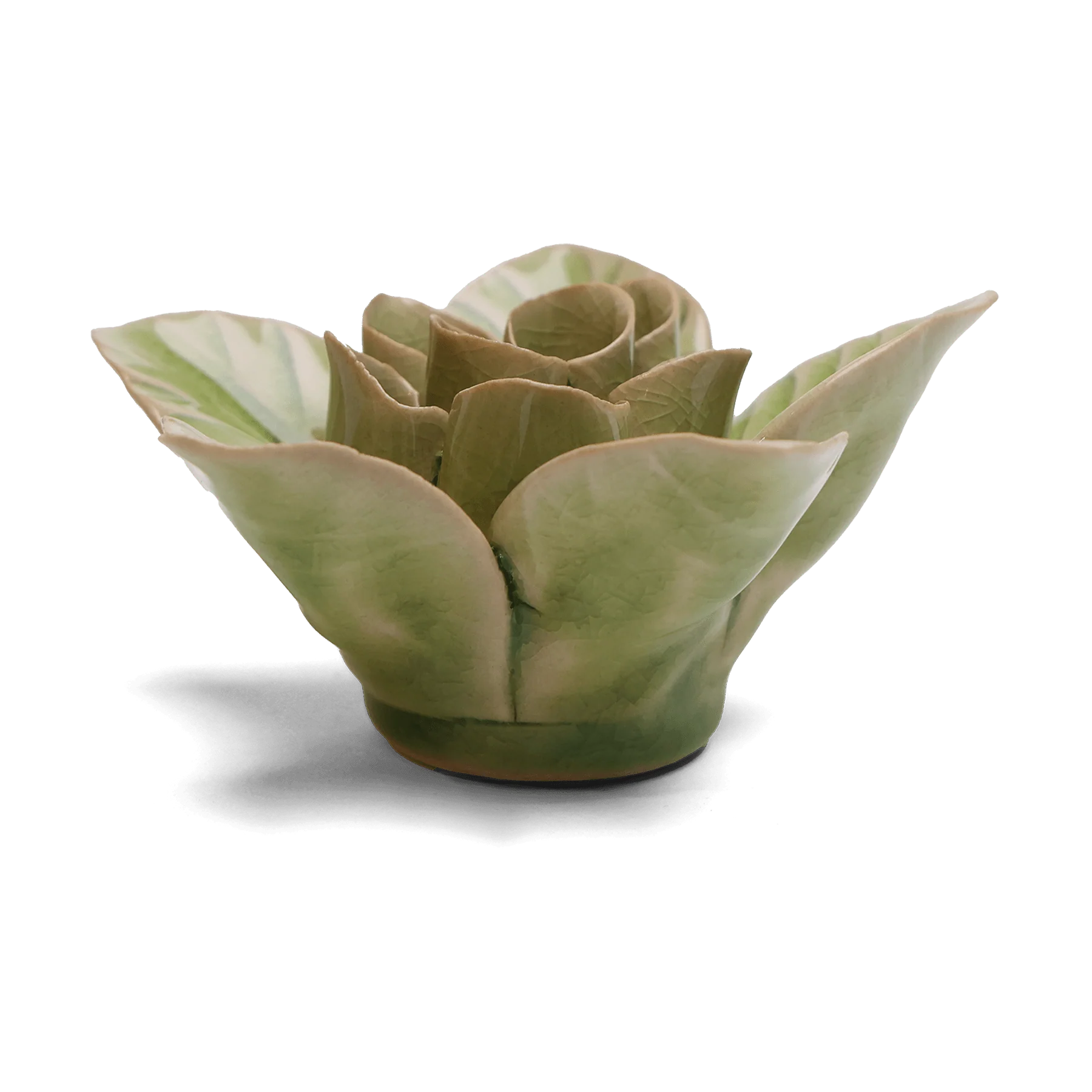 English Garden Ceramic Flower Wall Art - Green Lotus