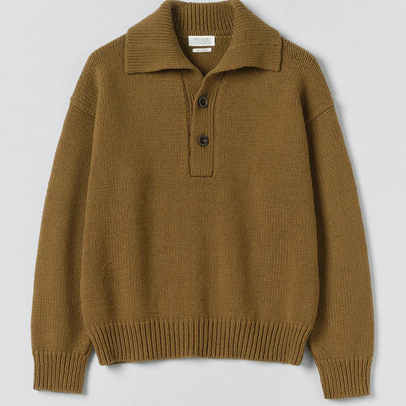 Toast Half Placket Wool Top