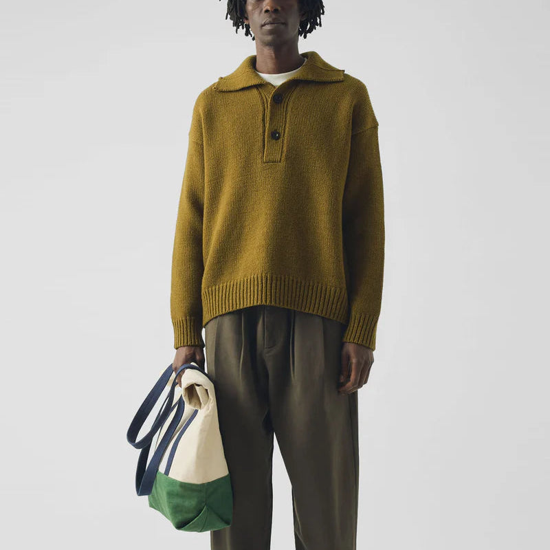 Toast Half Placket Wool Top