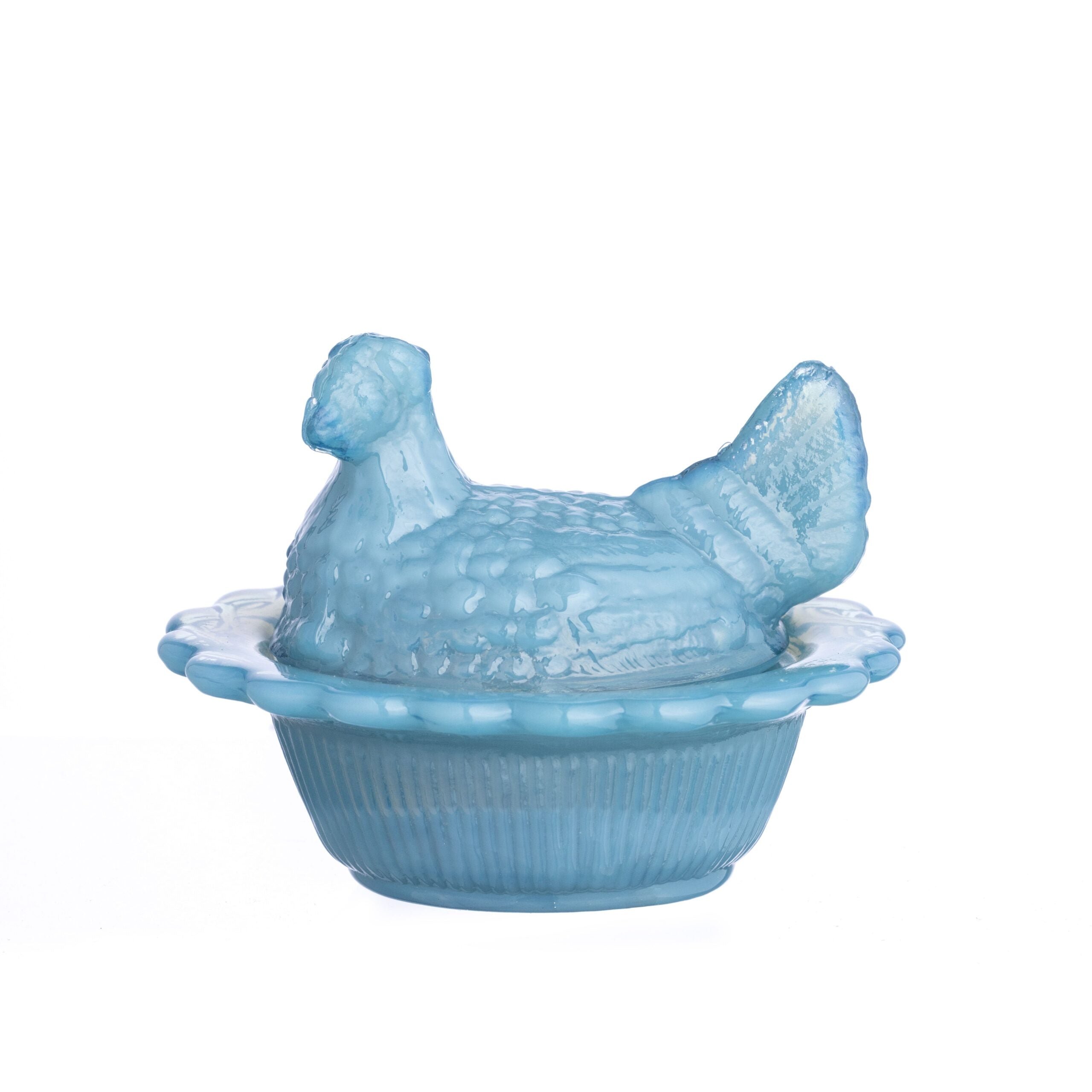 Mini Hen on Basket- Teal