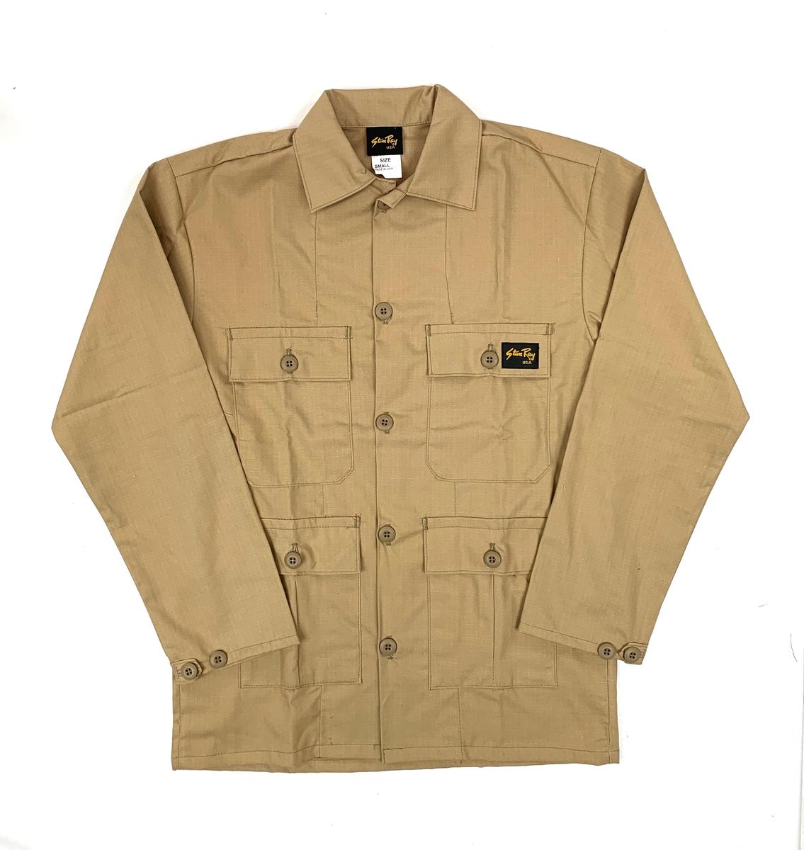 Khaki Rip-Stop 4 Pocket Military Style Jacket