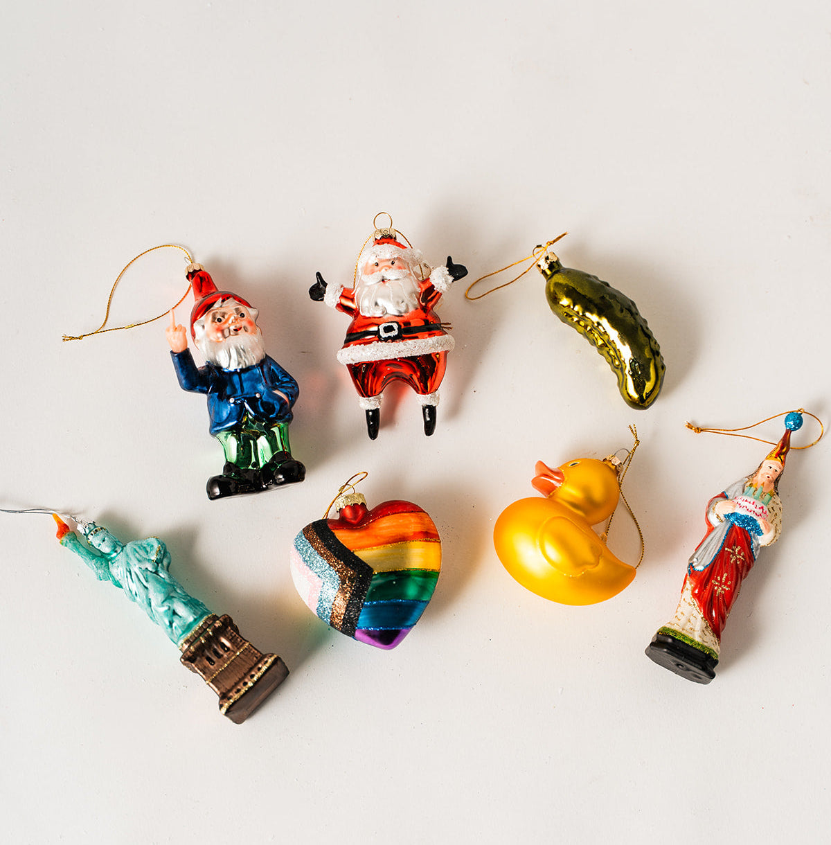 Glass Santa Claus Ornament with Glitter