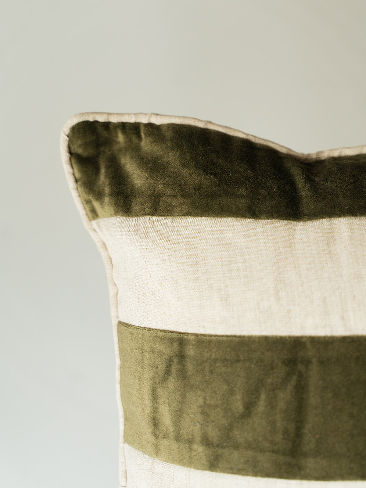 Velvet Linen Stripe Pillow