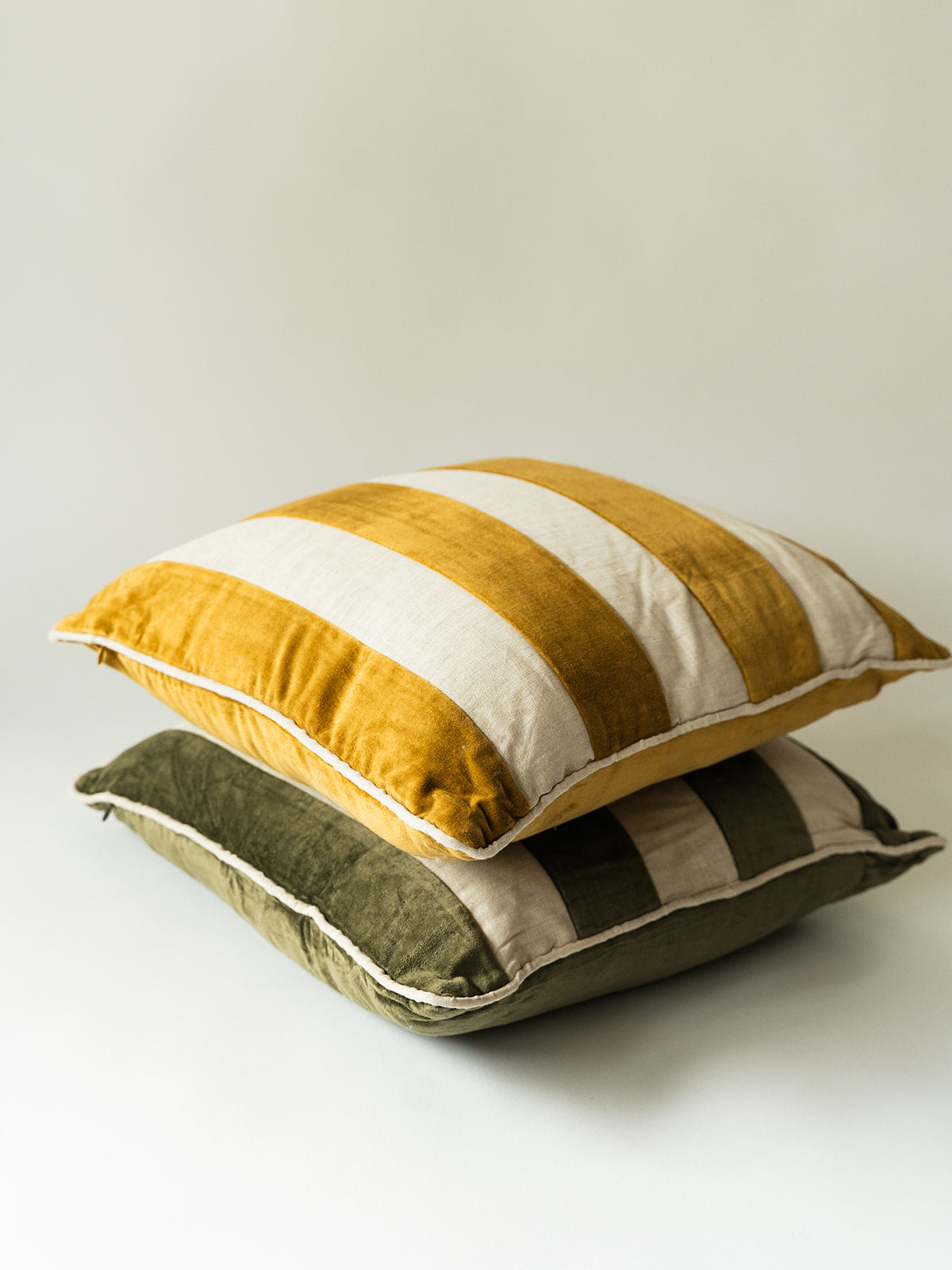 Velvet Linen Stripe Pillow