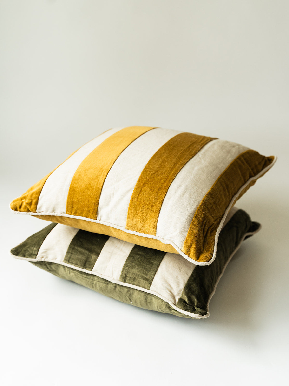 Velvet Linen Stripe Pillow