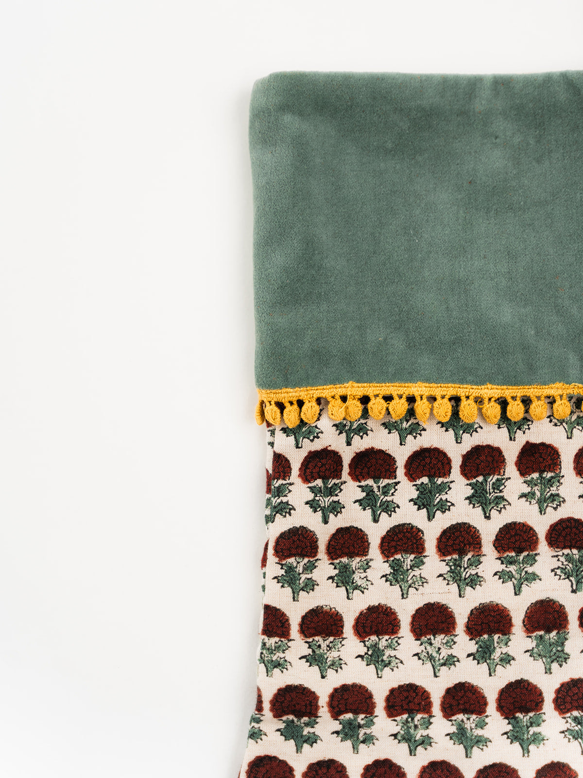 Floral Block Print Stocking