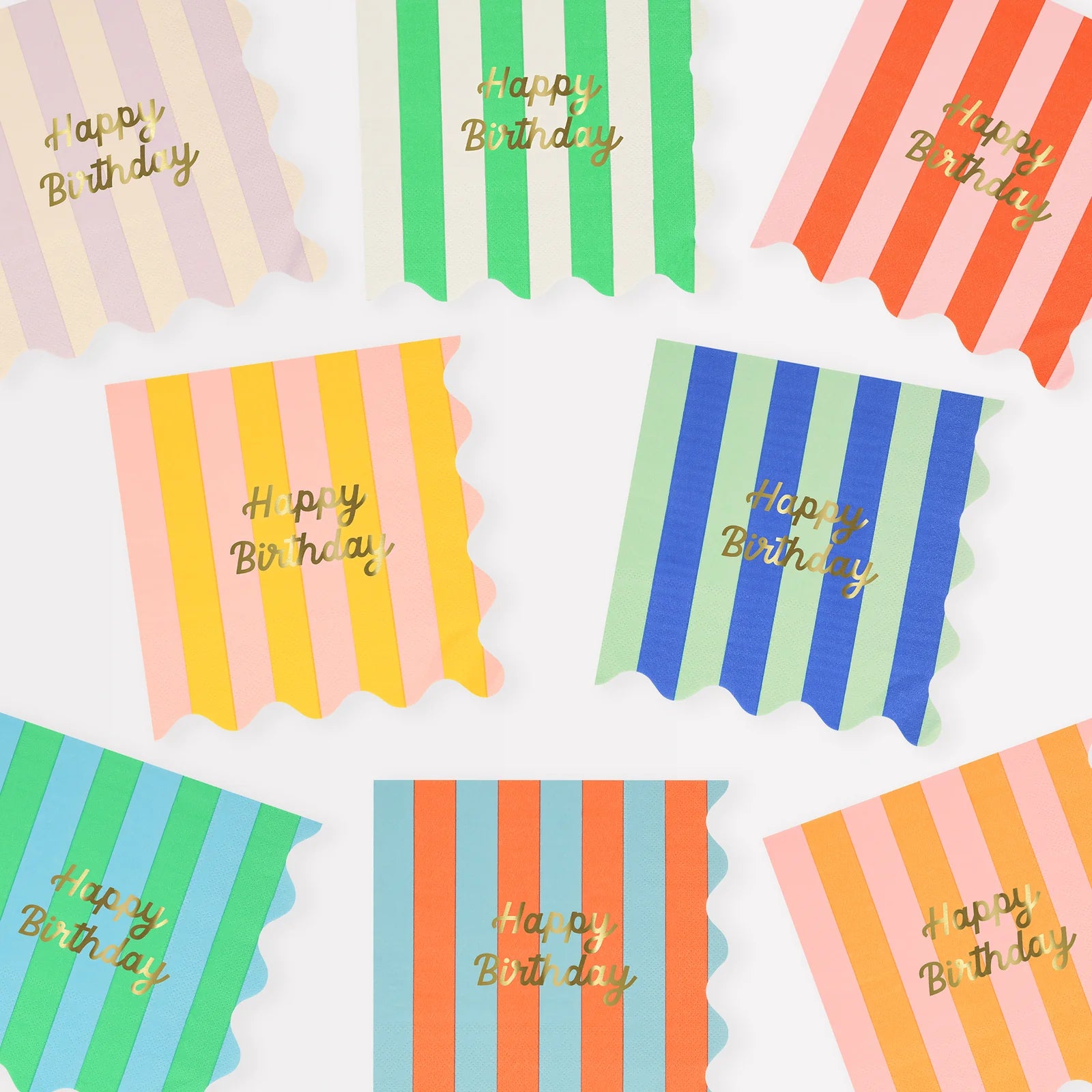 Stripe Happy Birthday Napkins