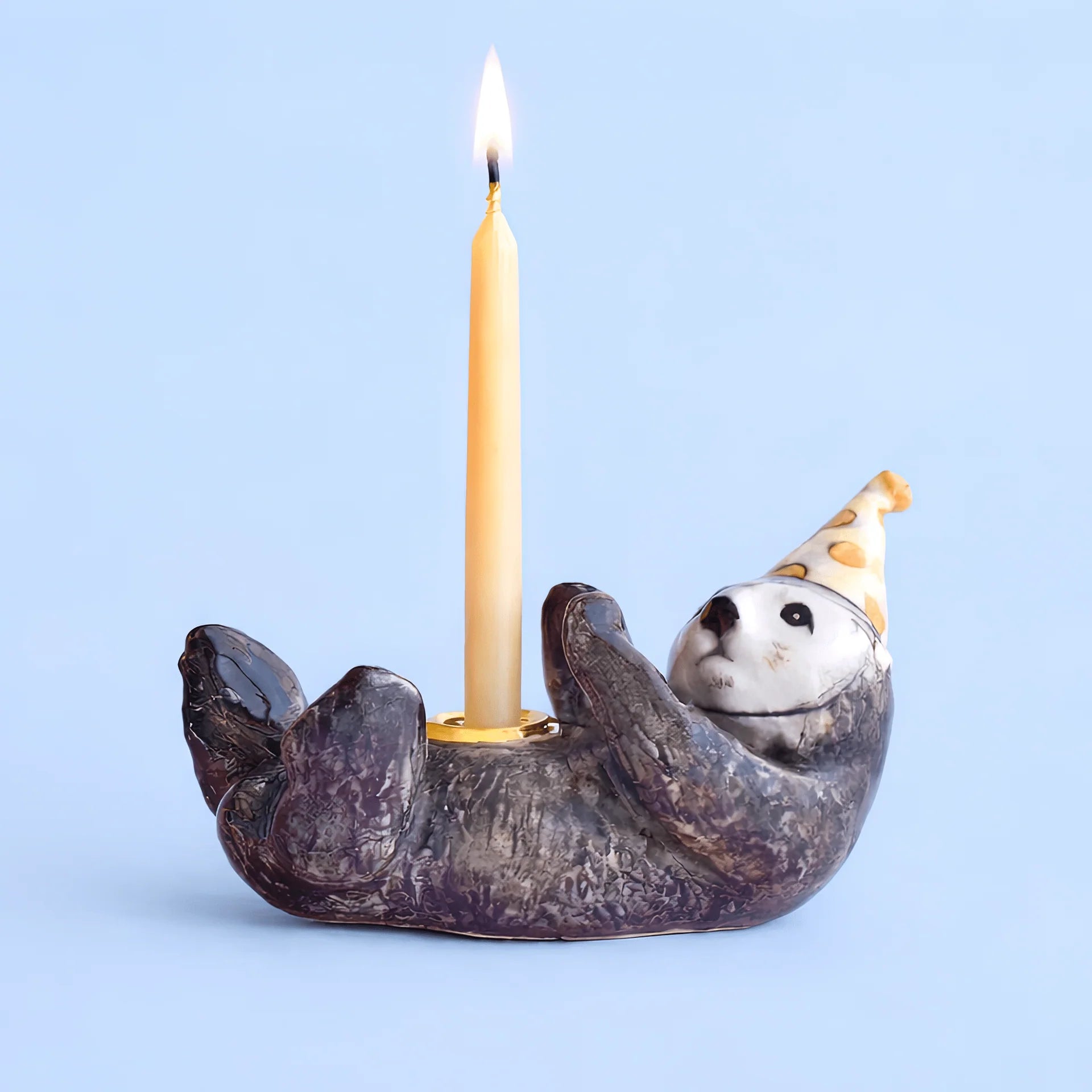 Otter Cake Topper Candle Holder