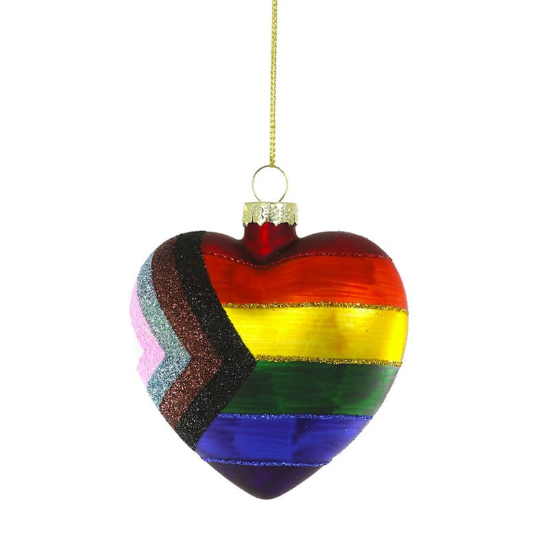 Pride Heart Glass Ornament