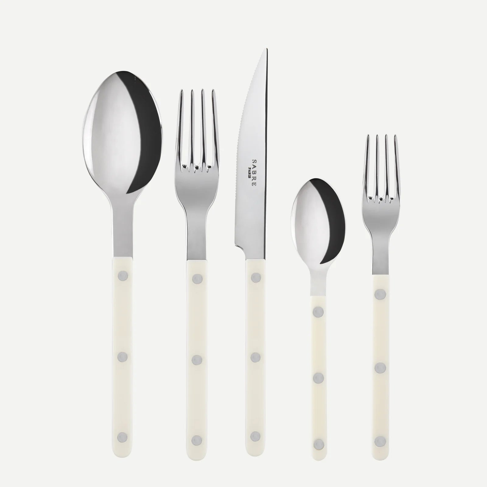 Bistrot Solid 5-Piece Cutlery Set - Ivory