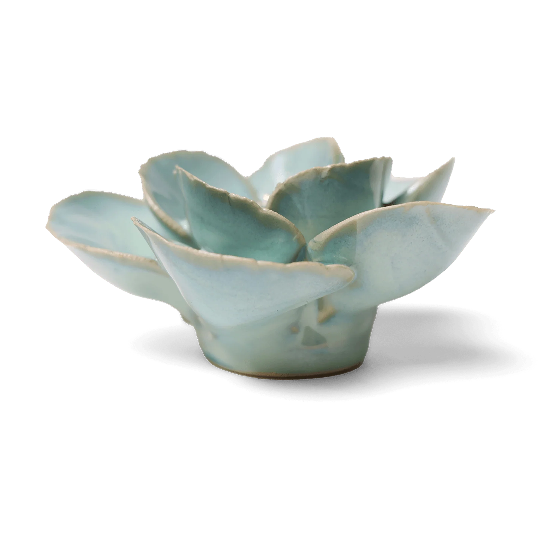 English Garden Ceramic Flower Wall Art - Teal Lotus