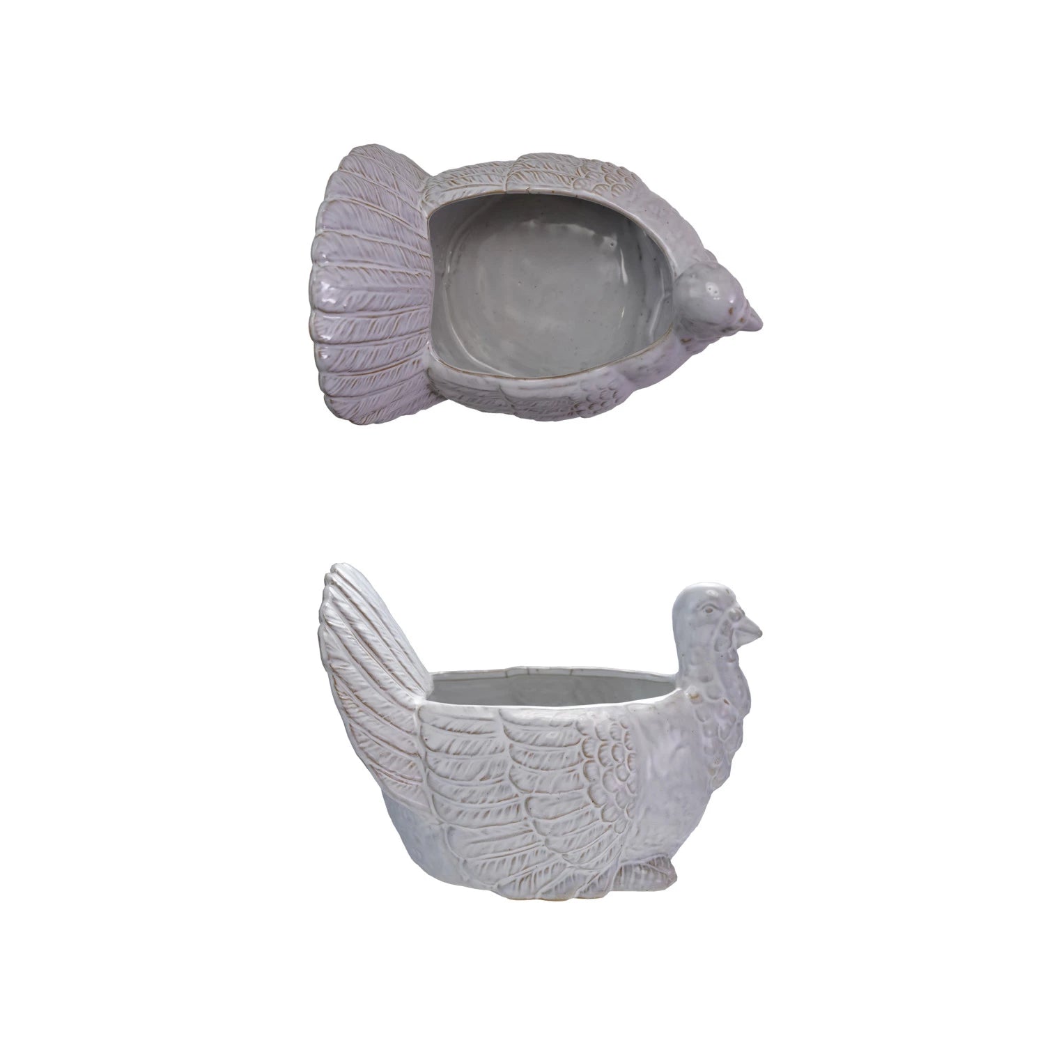 Stoneware Turkey Shaped Bowl - Reactive Glaze