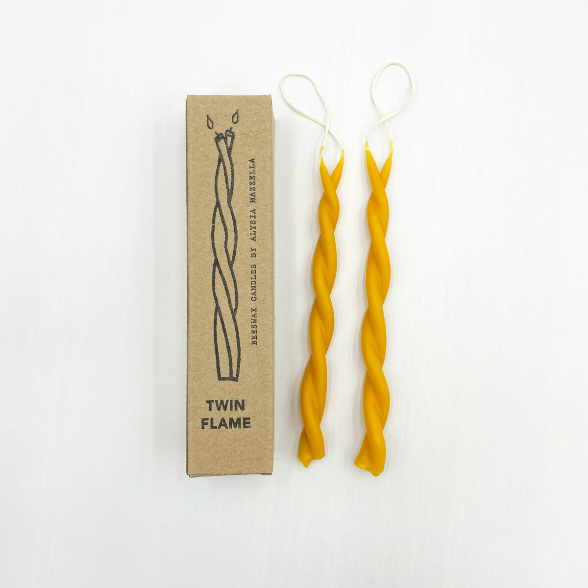 Twin Flame Beeswax Taper Candle