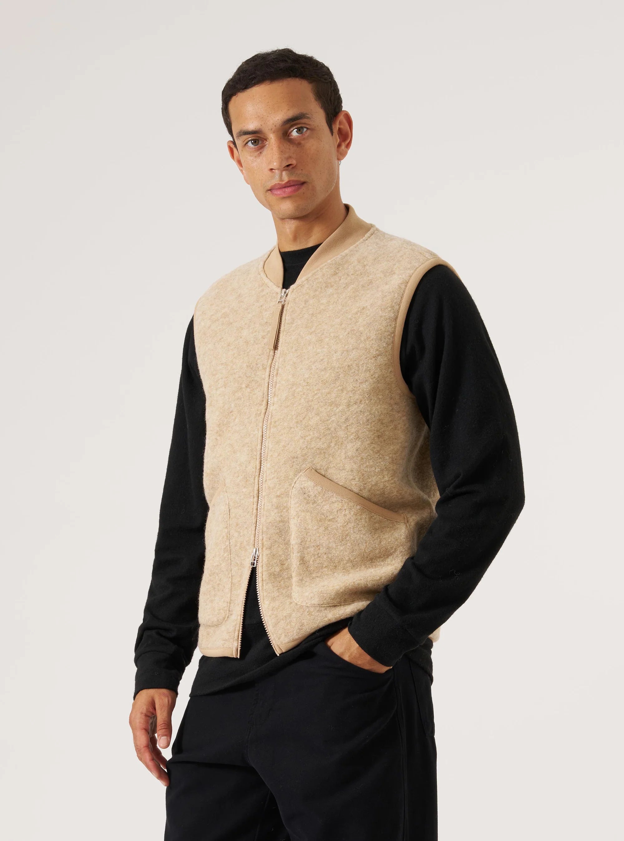 Universal Works Wool Fleece Zip Waistcoat