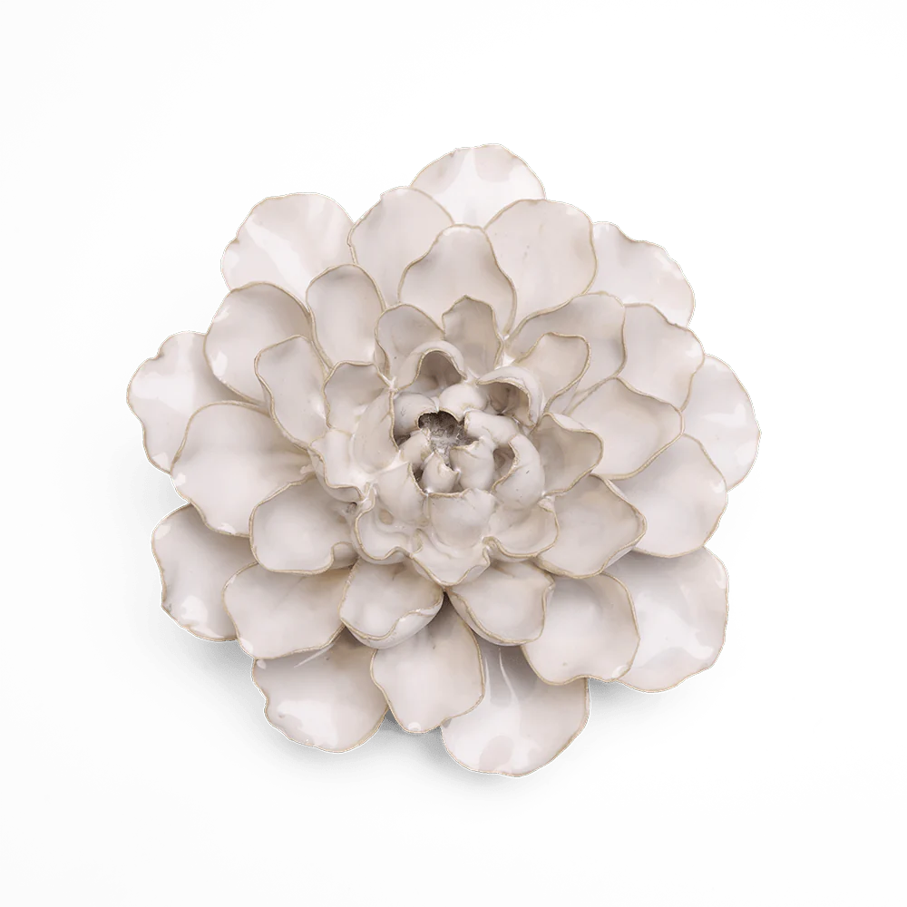 English Garden Ceramic Flower Wall Art - White Water Lily