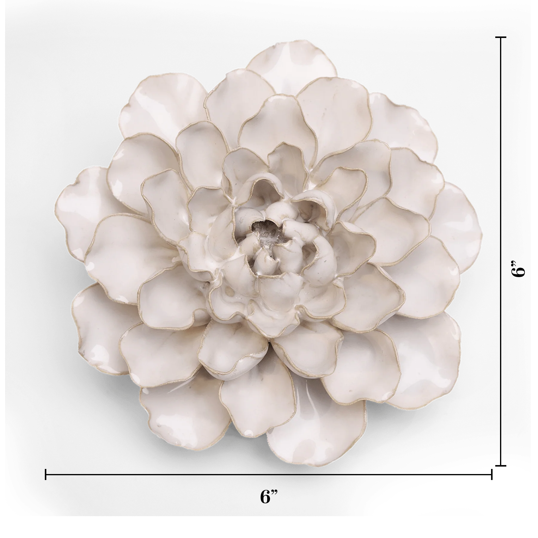 English Garden Ceramic Flower Wall Art - White Water Lily