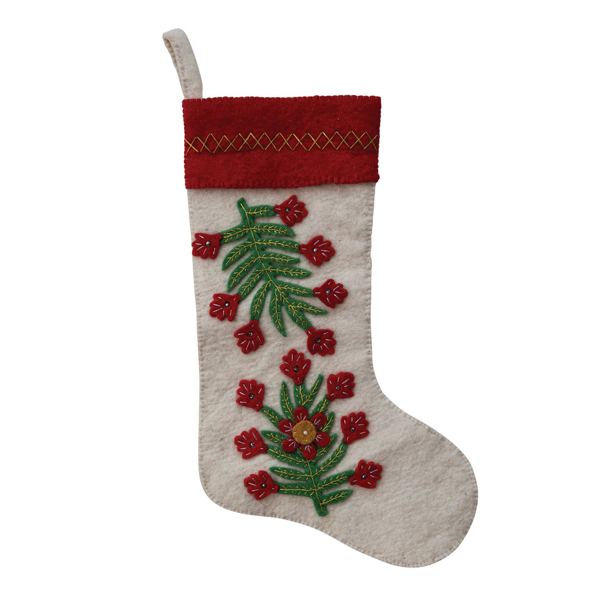 Botanical Wool Felt Stocking
