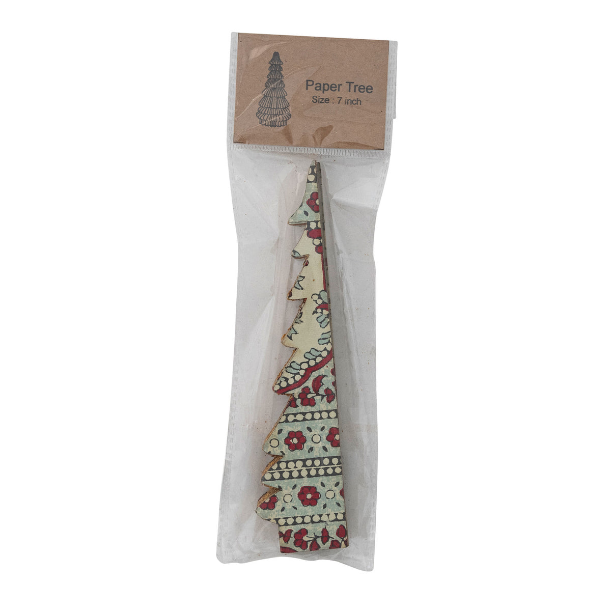 Recycled Block Printed Paper Folding Trees