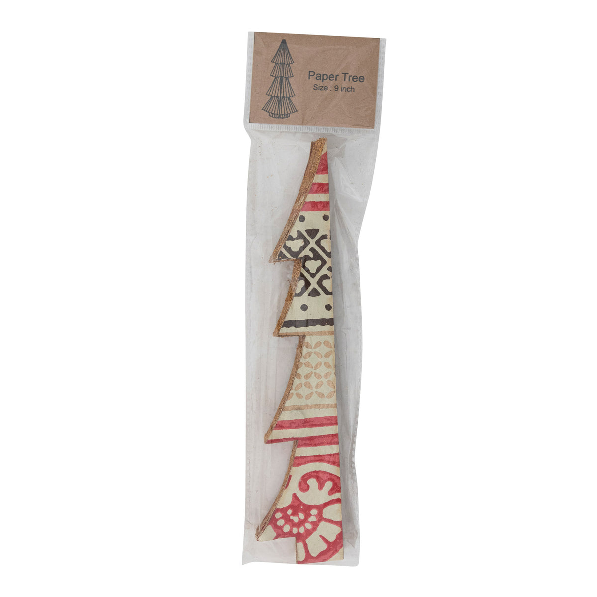 Recycled Block Printed Paper Folding Trees