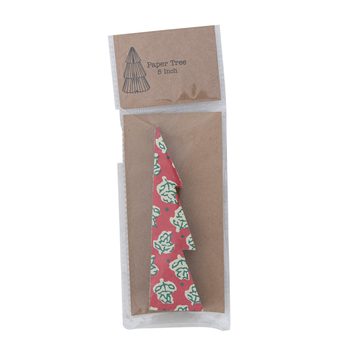 Recycled Block Printed Paper Folding Trees
