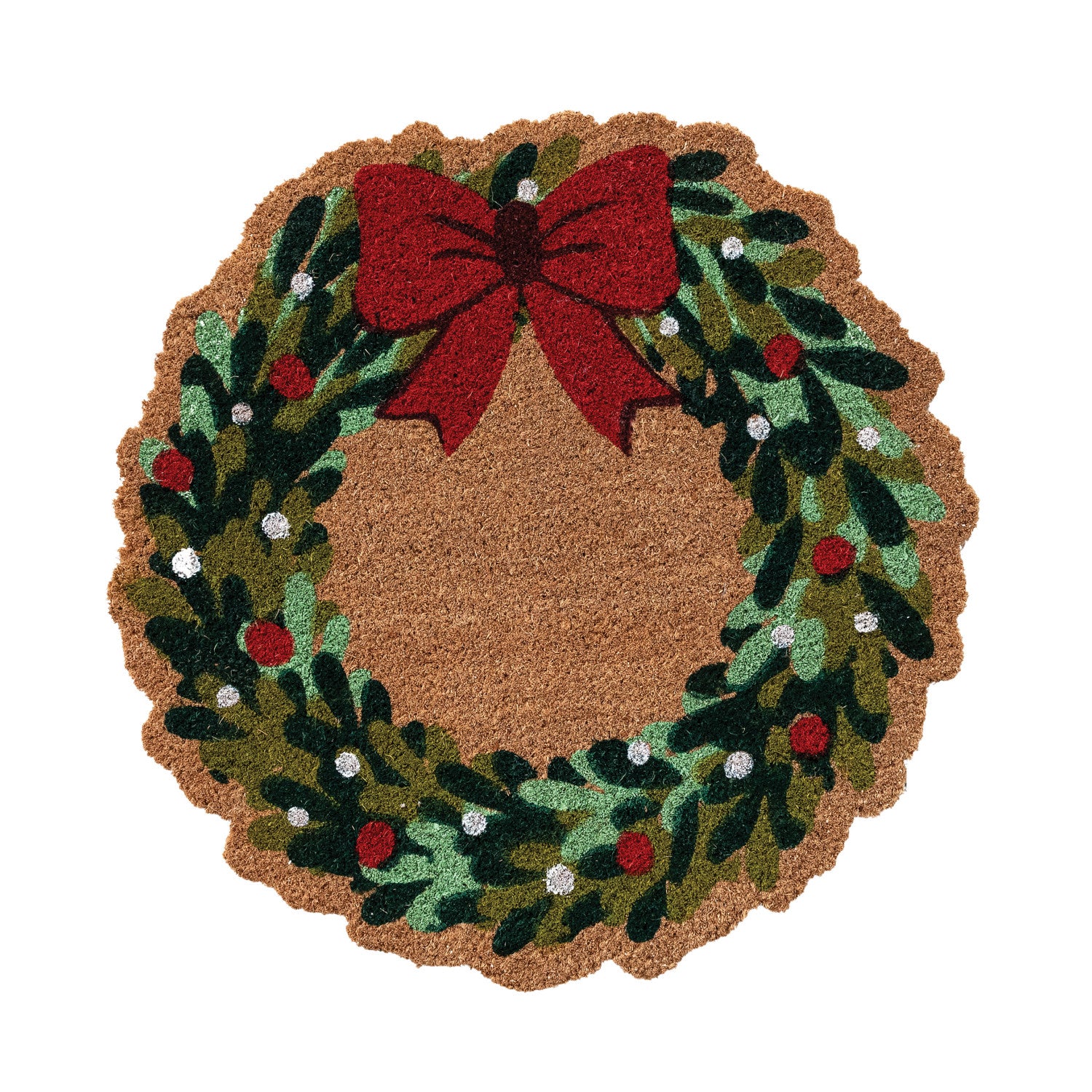 Natural Coir Wreath Shaped Doormat