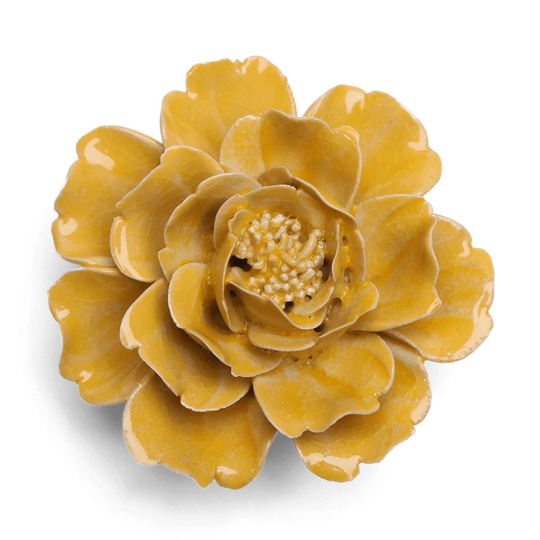 English Garden Ceramic Flower Wall Art - Yellow Rose