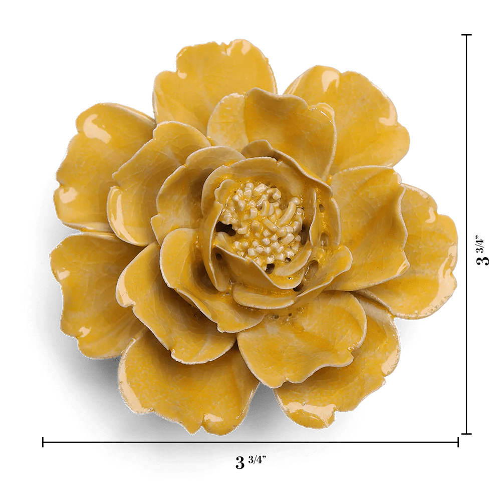 English Garden Ceramic Flower Wall Art - Yellow Rose