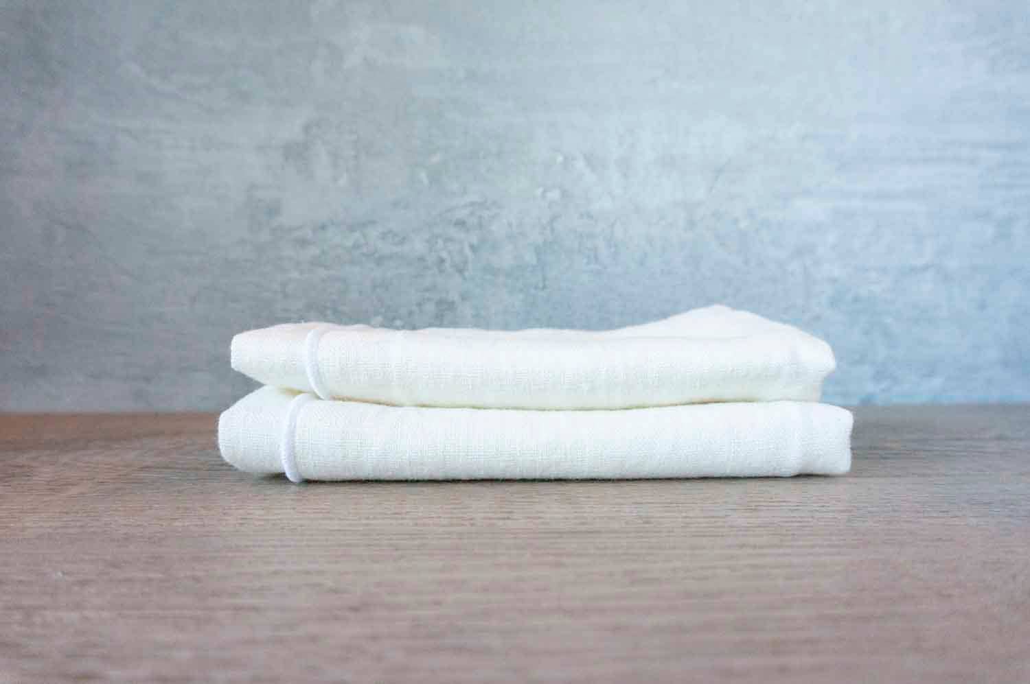 100% Linen White Cloth Napkin - Set of 2